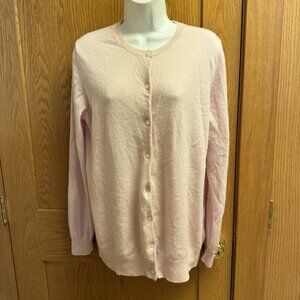 Jennie Liu Cashmere Light Pink Button Front Cardigan Sweater - Sz Large XL ?